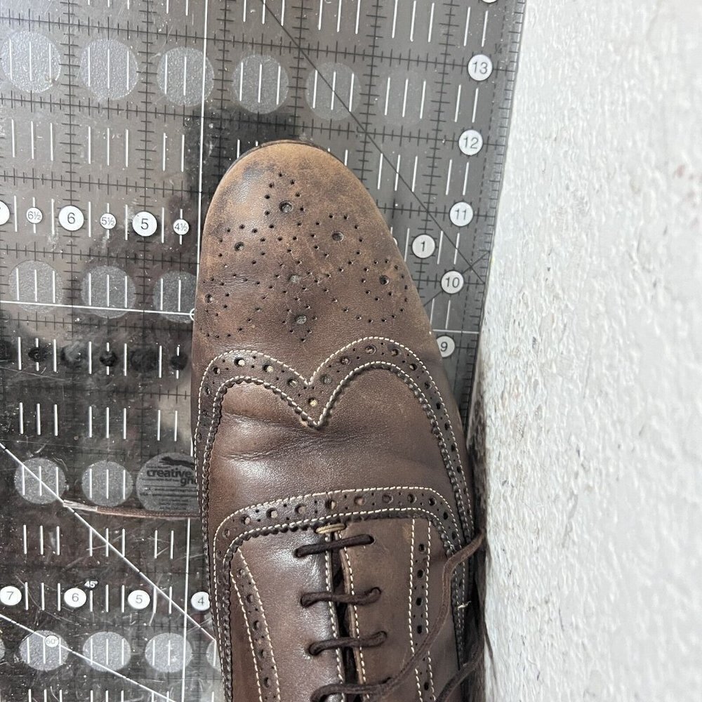 Paul Smith Men Size 7.5 Brown Leather Brogue Wingtip Lace Up Dress Shoes - Picture 14 of 16